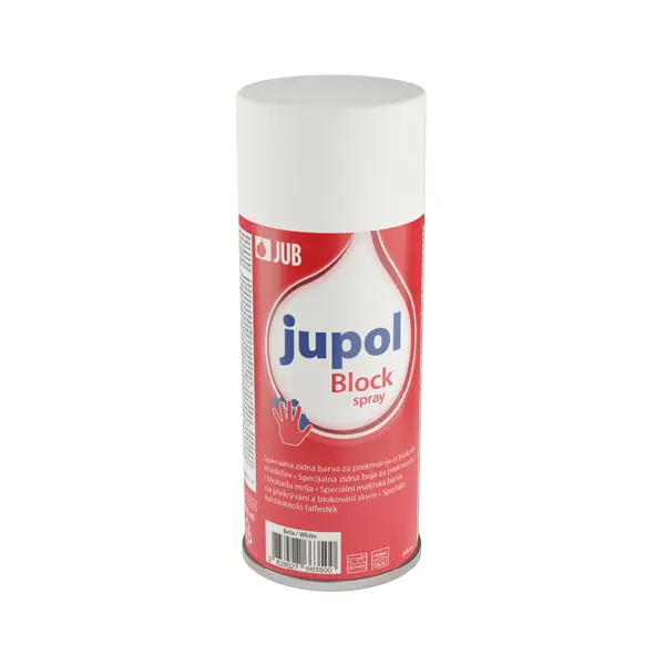 BARVA V SPREJU ZA MADEŽE JUPOL BLOCK SPRAY 400ml BELA