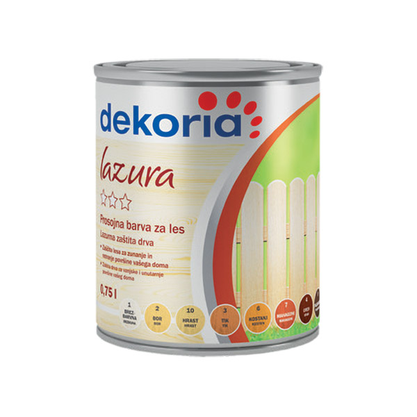 Barva za les lazura Dekoria